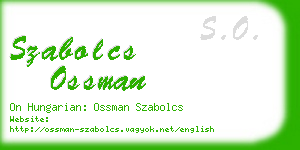 szabolcs ossman business card
